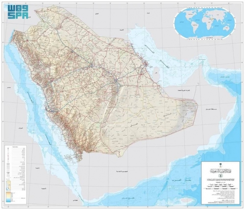 السعودية تنشر خريطة جديدة لحدودها تضم تيران وصنافير وتغير اسميهما