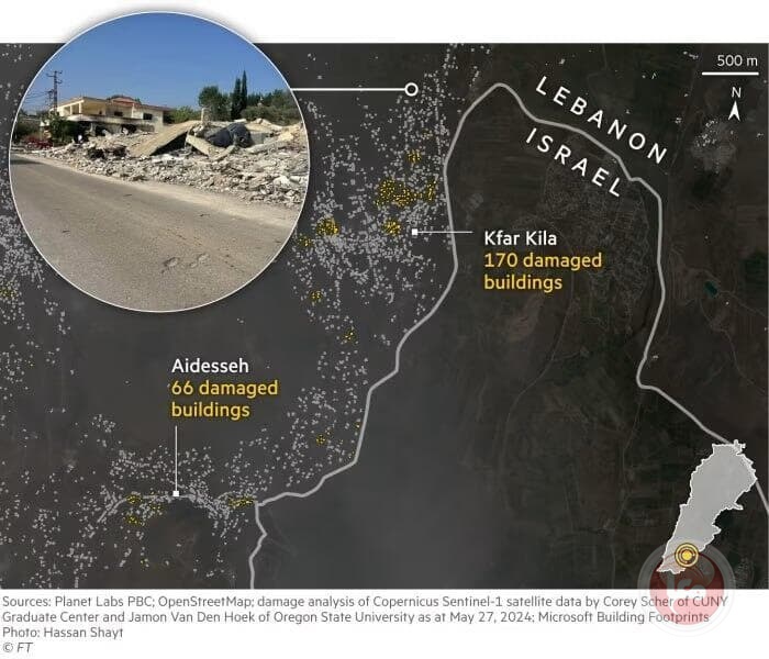 تقرير بريطاني: إسرائيل تنشئ منطقة عازلة بعرض 5 كيلومترات في لبنان