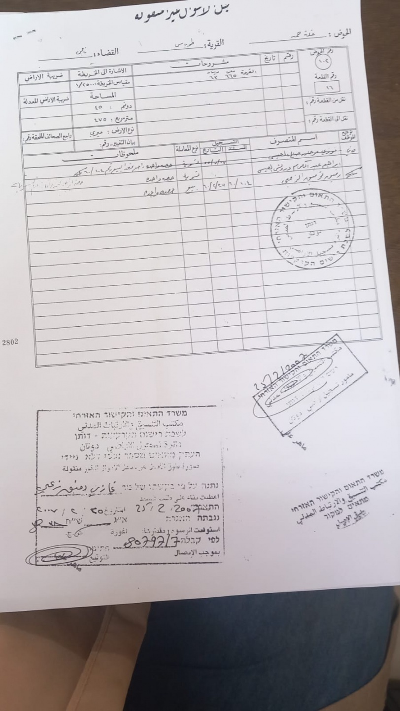 مستوطنون يستولون على قطعة أرض في طوباس