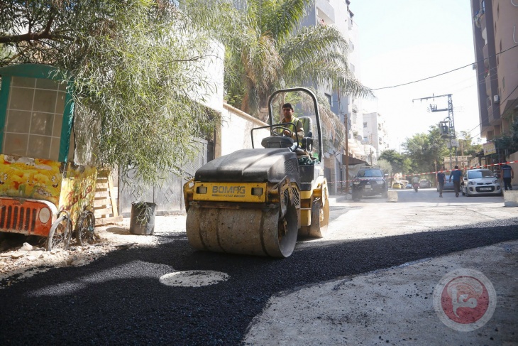 اعمال تعبيد ضمن مشروع تأهيل شبكة الصرف الصحي في قلقيلية