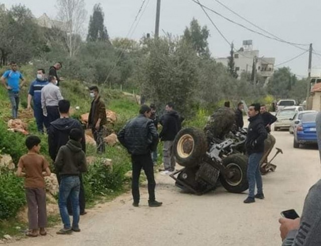 مصرع مواطن بإنقلاب جرار زراعي في نابلس