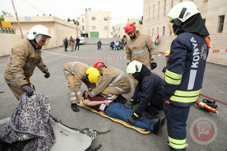 طاقم إطفائية بلدية قونيا التركية يعقد تدريبا مكثفا لإطفائيي بلدية الخليل