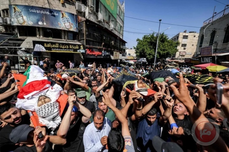 The people of Jenin mourn the bodies of 6 martyrs