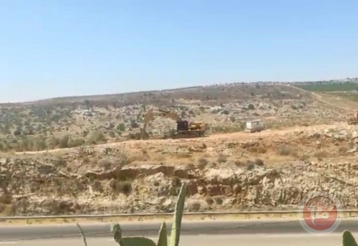 The occupation bulldozes large areas west of Salfit