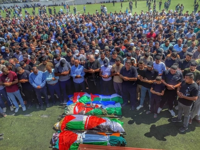 Tubas.. Funeral of 4 martyrs in Al-Far'a camp