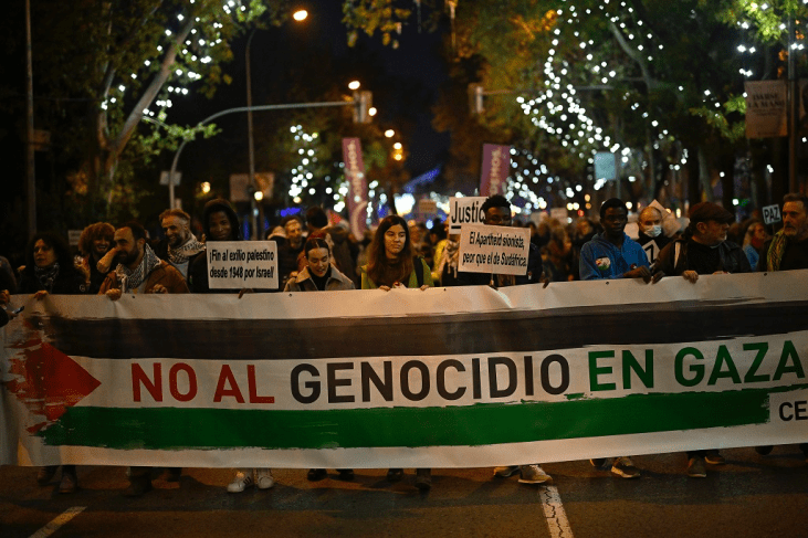 Demonstrations in 50 Spanish cities demanding a ceasefire in Gaza