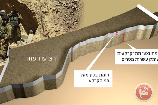 اسرائيل تشرع ببناء جدار 60 كم لمواجهة انفاق غزة