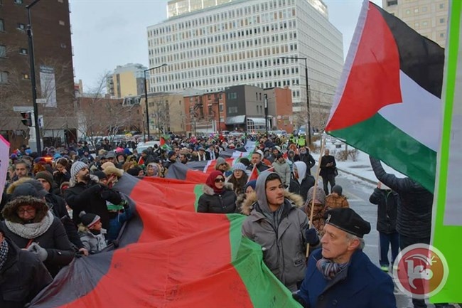 مظاهرة حاشدة في مونتريال دعما للقدس