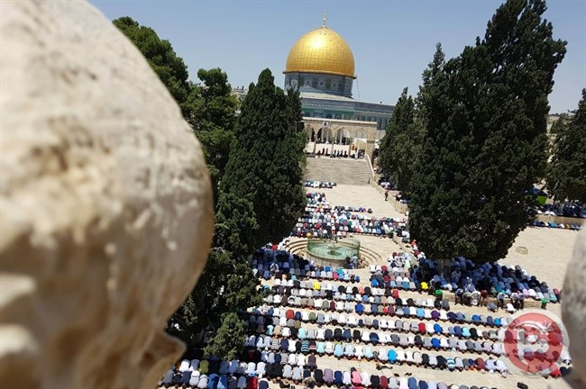 صور- عشرات الآلاف يؤدون صلاة الجمعة في المسجد الأقصى